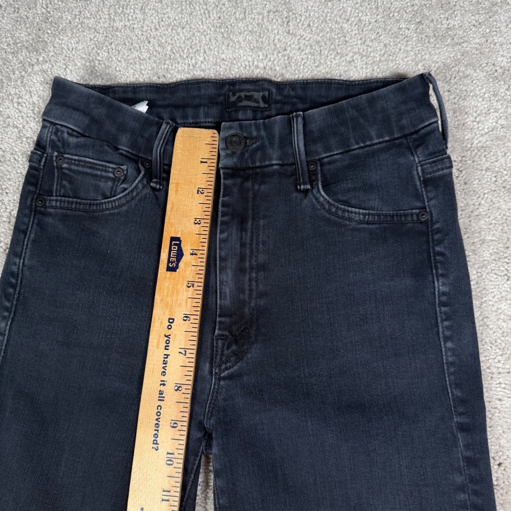 MOTHER Dark Gray Skinny Jeans with Multicolor Star Patch - Picture 6 of 13